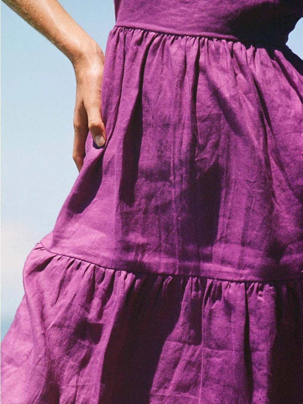 Rove JOIE Midi Dress in purple linen size Small - Picture 12 of 14